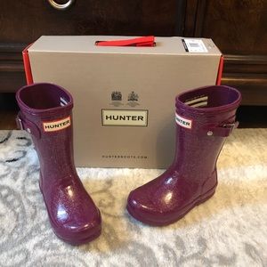 Hunter little girls glitter boots SZ US 10B/11G